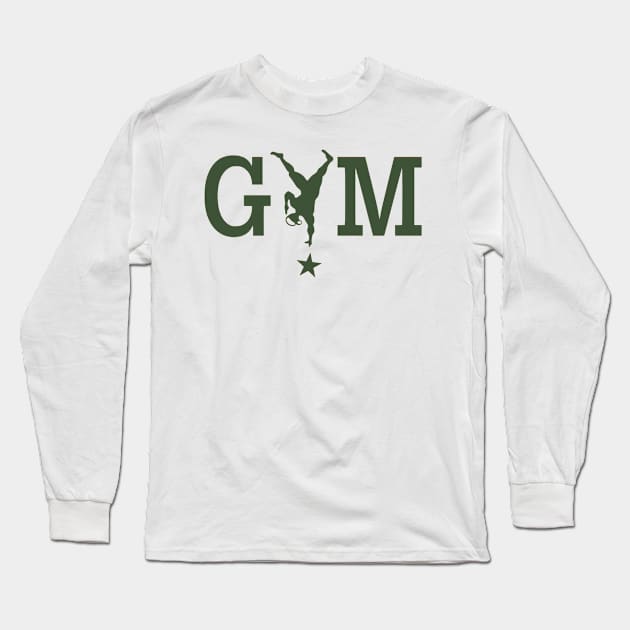 GYM STAR ARMY GREEN Long Sleeve T-Shirt by Gymstar